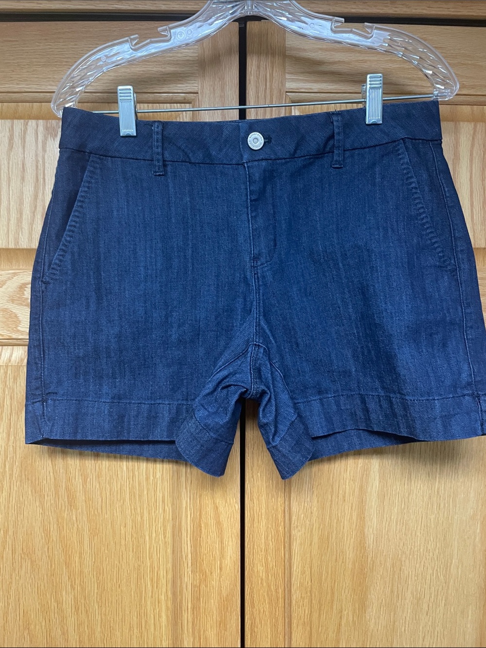 White House Black Market Dark Blue Denim Trouser Shorts - Size 4